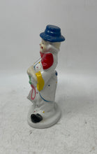 Load image into Gallery viewer, Vintage Porcelain Ceramic Blue Hat And Red Bow Hobo Clown Statue Figurine