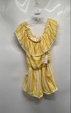 Load image into Gallery viewer, Premier Amour Womens Yellow Striped Sleeveless One-Piece Romper Size 8 w/ Tag