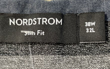 Load image into Gallery viewer, Nordstrom Mens Blue Flat Front Slim Fit Straight Leg Dress Pants Size 38Wx32L