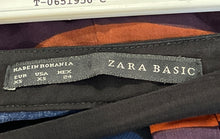Load image into Gallery viewer, Zara Basic Womens Multicolor Striped Side Zipper Wide-Leg Trouser Pants Size XS