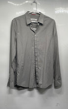 Load image into Gallery viewer, Calvin Klein Mens Gray Collared Long Sleeve Button-Up Shirt Size Medium