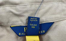 Load image into Gallery viewer, Authentic Polo Ralph Lauren Girls Beige Cotton Long Sleeve Shirt Dress Size 8