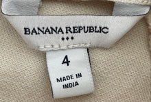 Load image into Gallery viewer, Banana Republic Womens Cream Long Sleeve Back Zip Crew Neck Mini Dress Size 4