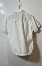 Load image into Gallery viewer, London Fog Mens White Print Short Sleeve Collared Button-Up Shirt Size M