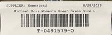 Load image into Gallery viewer, Michael Kors Womens Green 3/4 Sleeve Button-Front Blouson Dress Size L