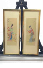 Load image into Gallery viewer, Set Of 2 Pcs Chinese Wall Hanging Home Decor Framed Asian Figure Art Painting