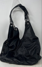 Load image into Gallery viewer, Kenneth Cole Womens Madison Black Leather Inner Pocket Hobo Shoulder Handbag