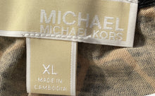 Load image into Gallery viewer, Michael Kors Womens Black Beige Giraffe Print Long Sleeve Blouse Top Size XL