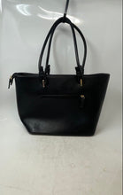 Load image into Gallery viewer, Marco Xenia Womens Black Double Handles Zipper Pockets Bottom Studs Tote Bag