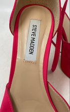 Load image into Gallery viewer, Steve Madden Womens Agata Pink Leather Ankle Strap High Platform Heels Size 8.5M