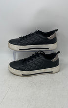 Load image into Gallery viewer, Primark Womens Black Silver Leather Low Top Lace-Up Sneakers Shoes Size 8