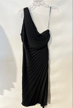 Load image into Gallery viewer, Banana Republic Womens Black Sleeveless One-Shoulder Pleated Shift Dress Size 12
