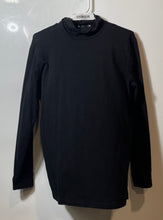 Load image into Gallery viewer, Zara Womens Black Cotton Blend Long Sleeve Turtleneck Pullover T-Shirt Size L