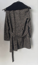 Load image into Gallery viewer, Calvin Klein Womens Black Beige Pockets Long Sleeve Belted PeaCoat Size P