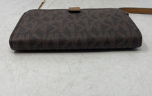 Load image into Gallery viewer, Michael Kors Womens Brown Monogram Jet Set Travel Double Zip Wristlet Wallet