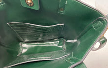 Load image into Gallery viewer, Carlos By Carlos Santana Womens Dark Green Croc-Embossed Double Handle Tote Bag