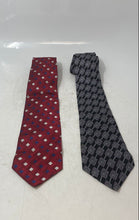 Load image into Gallery viewer, Pair Of Geoffrey Beene And Zylos Mens Multicolor Geometric Silk Pointed Ties