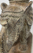 Load image into Gallery viewer, Vintage Elephant Pillar Intricate Carvings And Ceremonial Saddle Candle Holder