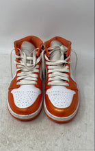 Load image into Gallery viewer, Nike Mens Jordan 1 Mid DM3531-800 Orange White Lace-Up Sneaker Shoes Size 7