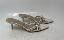 Load image into Gallery viewer, Aldo Womens White Grommet Buckle Open Toe Kitten Heel Slip-On Slide Sandals Sz 8