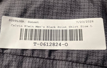 Load image into Gallery viewer, Calvin Klein Mens Black Printed Short Sleeve Collared Button-Up Shirt Size L