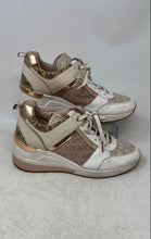 Load image into Gallery viewer, Michael Kors Womens Beige Signature Print Lace-Up Sneaker Shoes Size 7.5M