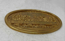 Load image into Gallery viewer, Gold-Tone 3D Relief Of The Last Supper Oval Shape Biblical Scene Wall Plaque