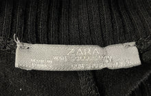 Load image into Gallery viewer, Zara Womens Black Short Sleeve Boat Neck Ribbed Trim Blouse Top Size Small