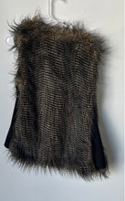 Load image into Gallery viewer, Forever 21 Womens Black Brown Printed Open Front Faux Fur Vest Size Small