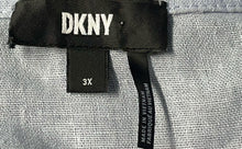 Load image into Gallery viewer, DKNY Womens Blue Long Sleeve Tie Waist Collared Button-Up Shirt Size 3X