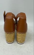 Load image into Gallery viewer, Franco Sarto Womens Clemens Brown Leather Wedge Heel Espadrille Sandals Size 9M
