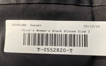 Load image into Gallery viewer, Chico's Womens Black Long Sleeve Poplin 3D Floral Button-Up Shirt Size 3