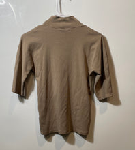 Load image into Gallery viewer, Zara Womens Brown Knitted Short Sleeve Mock Neck Pullover Blouse Top Size Medium