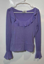 Load image into Gallery viewer, Authentic Yves Saint Laurent Womens Purple Long Sleeve Blouse Top Size Small