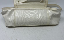 Load image into Gallery viewer, Gianni Bini Womens White Snakeskin Embossed Inner Pockets Shoulder Handbag