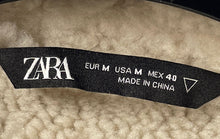 Load image into Gallery viewer, Zara Womens Beige Long Sleeve Pockets Biker Jacket Size Medium