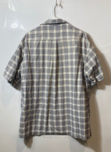 Load image into Gallery viewer, Tommy Hilfiger Mens Black White Plaid Cotton Short Sleeve Button-Up Shirt Sz L