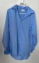 Load image into Gallery viewer, Calvin Klein Mens Blue Cotton Long Sleeve Collared Slim Fit Dress Shirt Size L