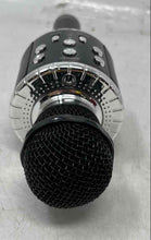 Load image into Gallery viewer, Black Silver-Tone Portable Handheld Wireless Karaoke Microphone Not Tested