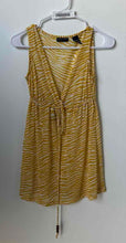 Load image into Gallery viewer, New York & Company Womens Yellow Print Sleeveless Stretch Short Mini Dress Sz XS
