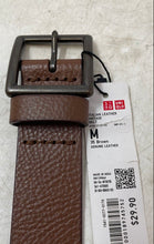 Load image into Gallery viewer, Uniqlo Mens Brown Leather Adjustable Buckle Dress Belt Size M With Tag