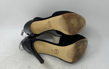 Load image into Gallery viewer, Michael Kors Womens Leighton Black Leather Open Toe Platform Heels Size 8M