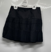Load image into Gallery viewer, Ancosti Womens Black Flat Front Side Zip Pleated Hem Short A-Line Skirt Size S