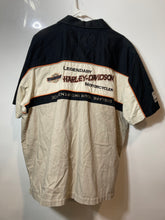 Load image into Gallery viewer, Harley-Davidson Mens Beige Black Legendary Motorcycles Button-Up Shirt Size XXL