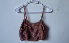 Load image into Gallery viewer, Express Womens Brown Sleeveless Adjustable Spaghetti Strap Cropped Top Size XS