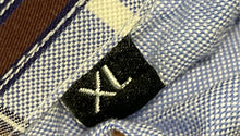 Load image into Gallery viewer, Authentic Valentino Mens Blue Brown Plaid Long Sleeve Button-Up Shirt Size XL