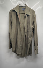 Load image into Gallery viewer, Savile Row Mens Green Collared Wrinkle Free Broadcloth Dress Shirt Sz 16.5 34/35