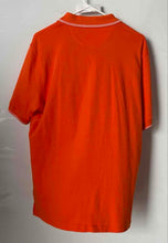 Load image into Gallery viewer, Bugatchi Mens Orange Short Sleeve Collared Zip Golf Polo Shirt Size Medium