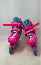 Load image into Gallery viewer, Roller Derby Girls Pink Blue Adjustable Buckle Inline Skates Size 3-6