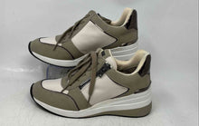 Load image into Gallery viewer, DKNY Womens Kaden Beige Brown Round Toe Lace-Up Wedge Sneakers Shoes Size 8 M